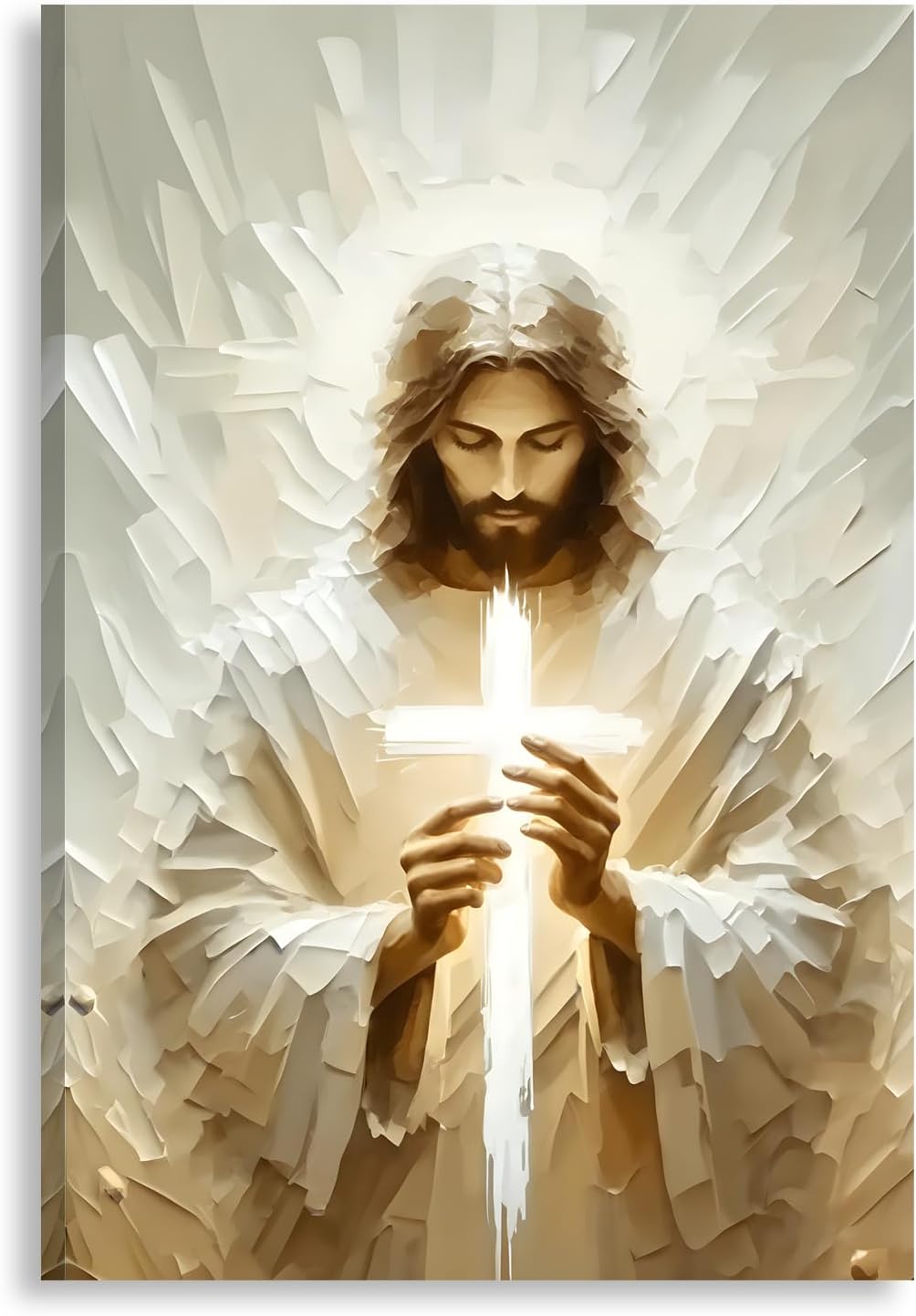Handmade Jesus Painting Matte Canvas Wall Art