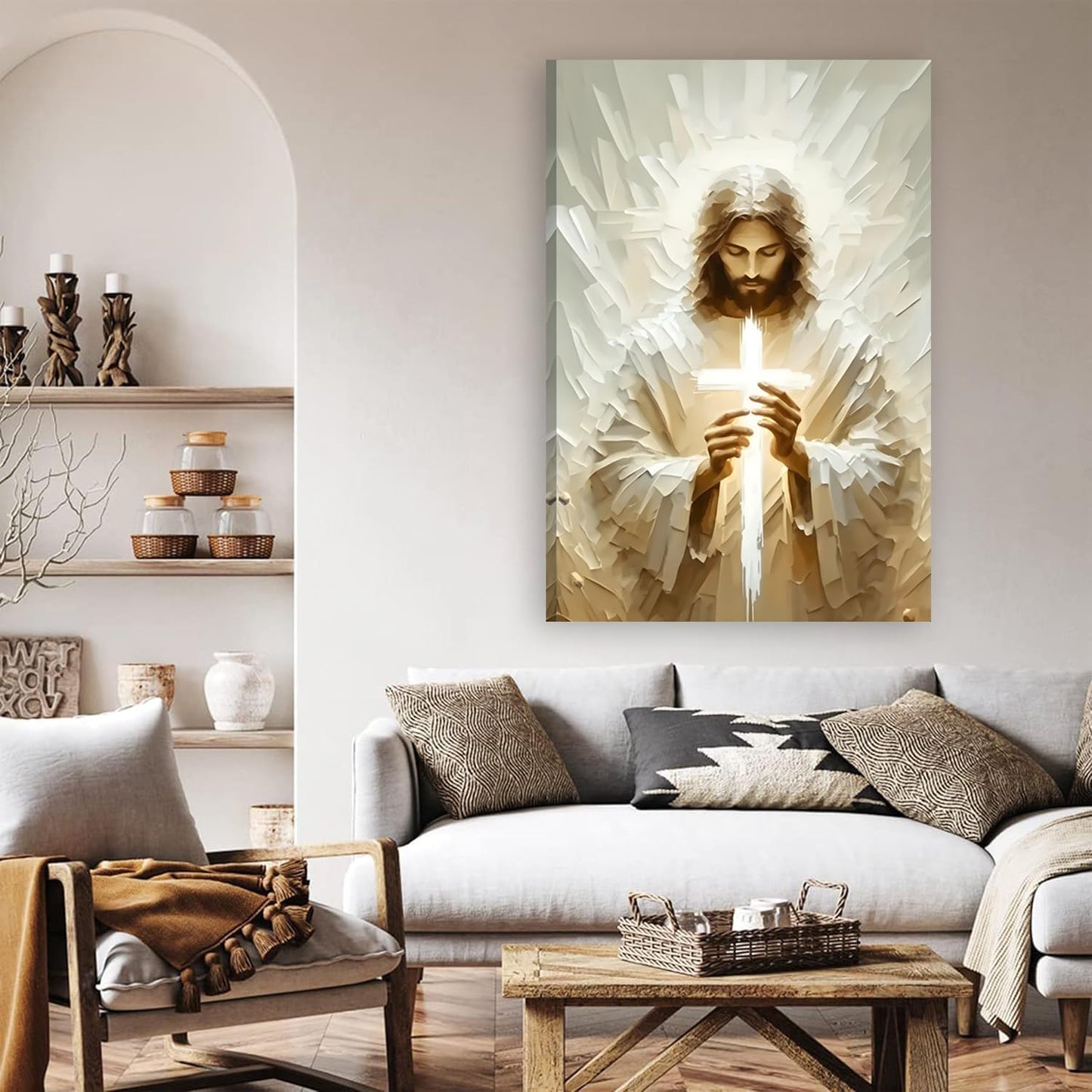 Handmade Jesus Painting Matte Canvas Wall Art