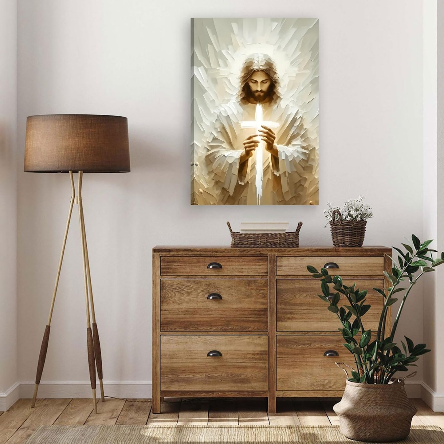 Handmade Jesus Painting Matte Canvas Wall Art