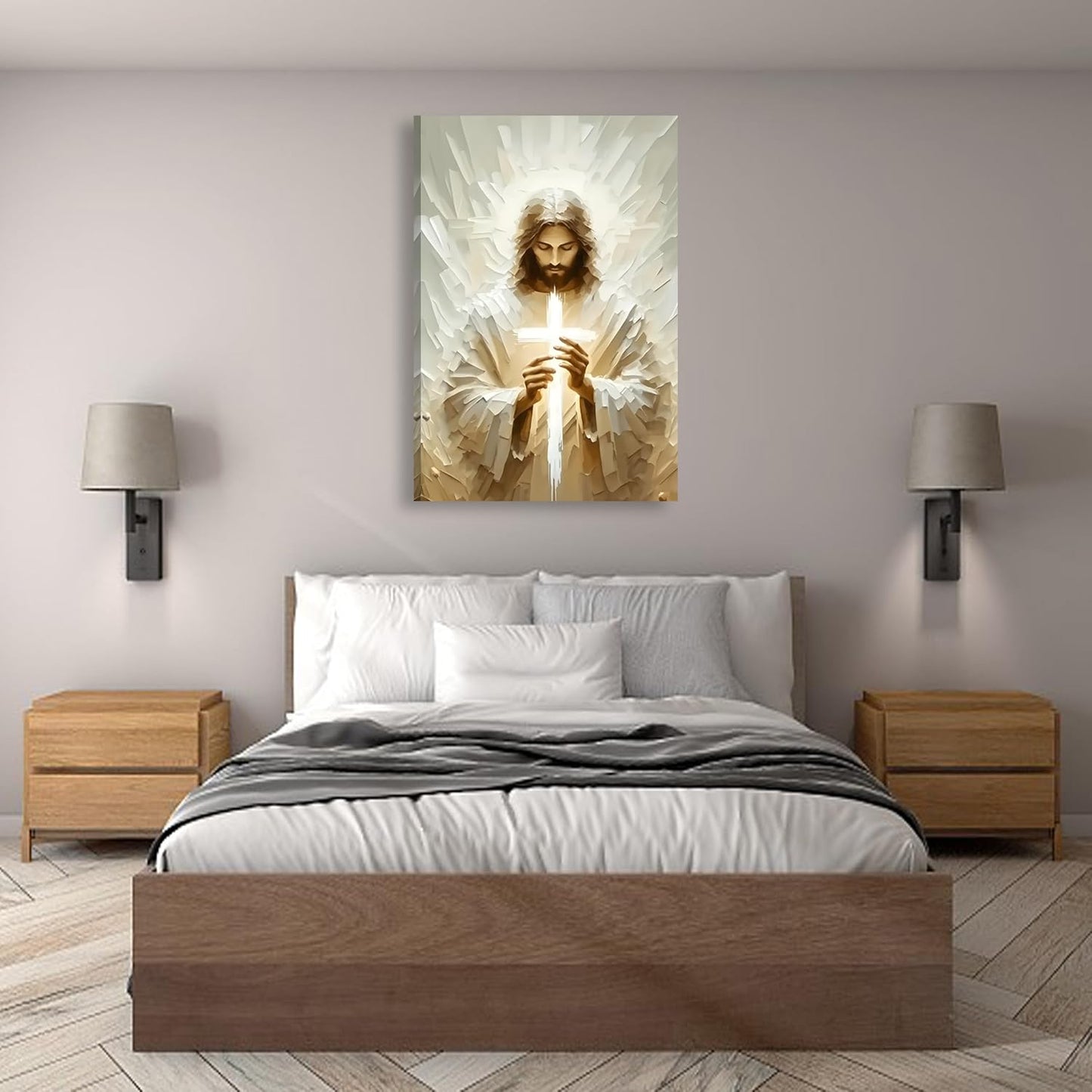 Handmade Jesus Painting Matte Canvas Wall Art